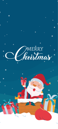 비닐 크리스마스 카펫 산타클로스와 함께하는 즐거운 크리스마스 - TenStickers