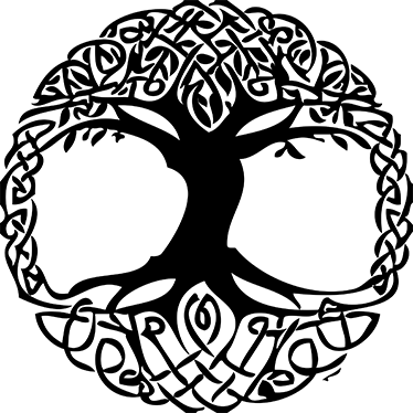 비닐 카펫 꽃과 식물 셀타 블랙 트리 - TenStickers