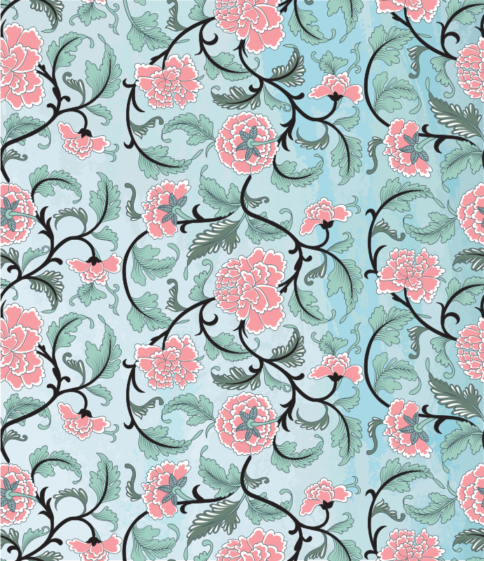 비닐 카펫 꽃과 식물 일본 꽃 창문 필름 - TenStickers