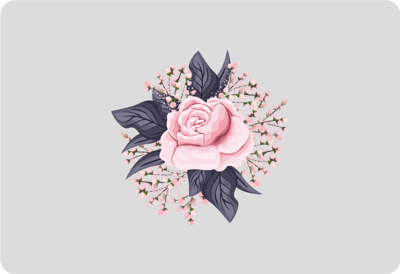 비닐 카펫 꽃과 식물 핑크색 놀라운 꽃 디자인 - TenStickers