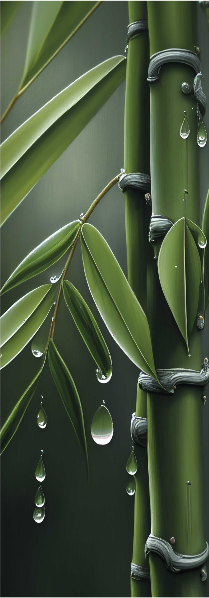 비닐 카펫 꽃과 식물 대나무와 물방울 - TenStickers