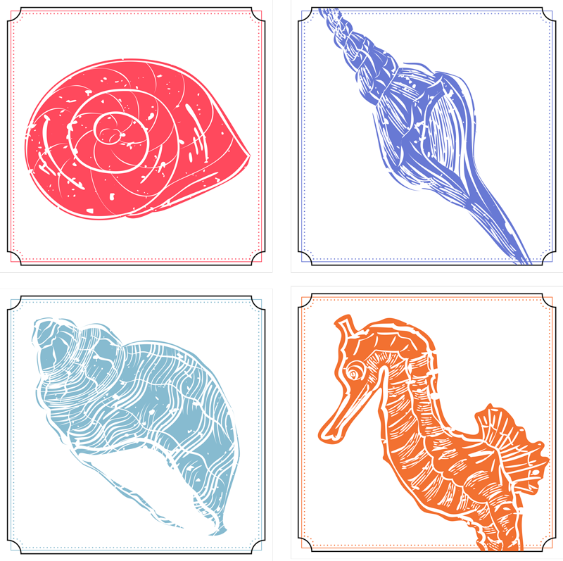 비닐 카펫 꽃과 식물 해양 생물 모티프 - TenStickers