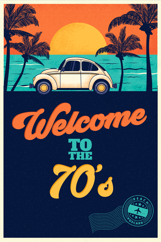 비닐 카펫 벤디미아 70년대의 환영 - TenStickers