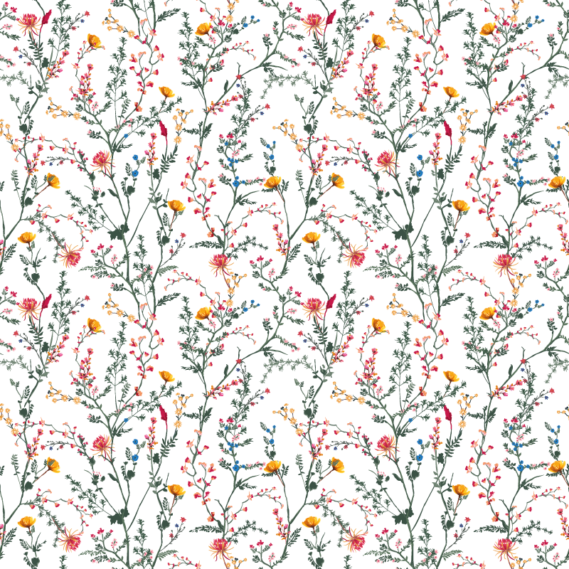 비닐 카펫 꽃과 식물 얇고 미니멀한 정원 꽃들 - TenStickers