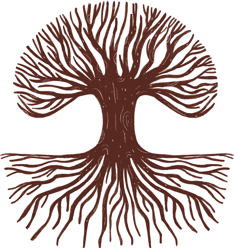 비닐 카펫 꽃과 식물 생명의 나무 긴 뿌리 - TenStickers