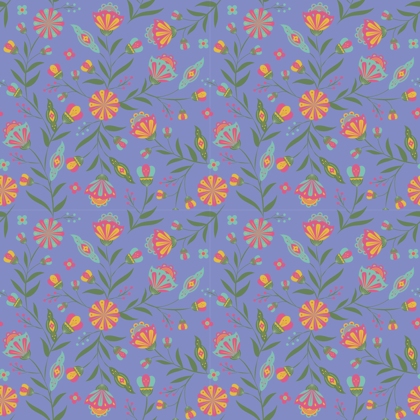 비닐 카펫 꽃과 식물 아기자기한 디자인의 어린이용 - TenStickers