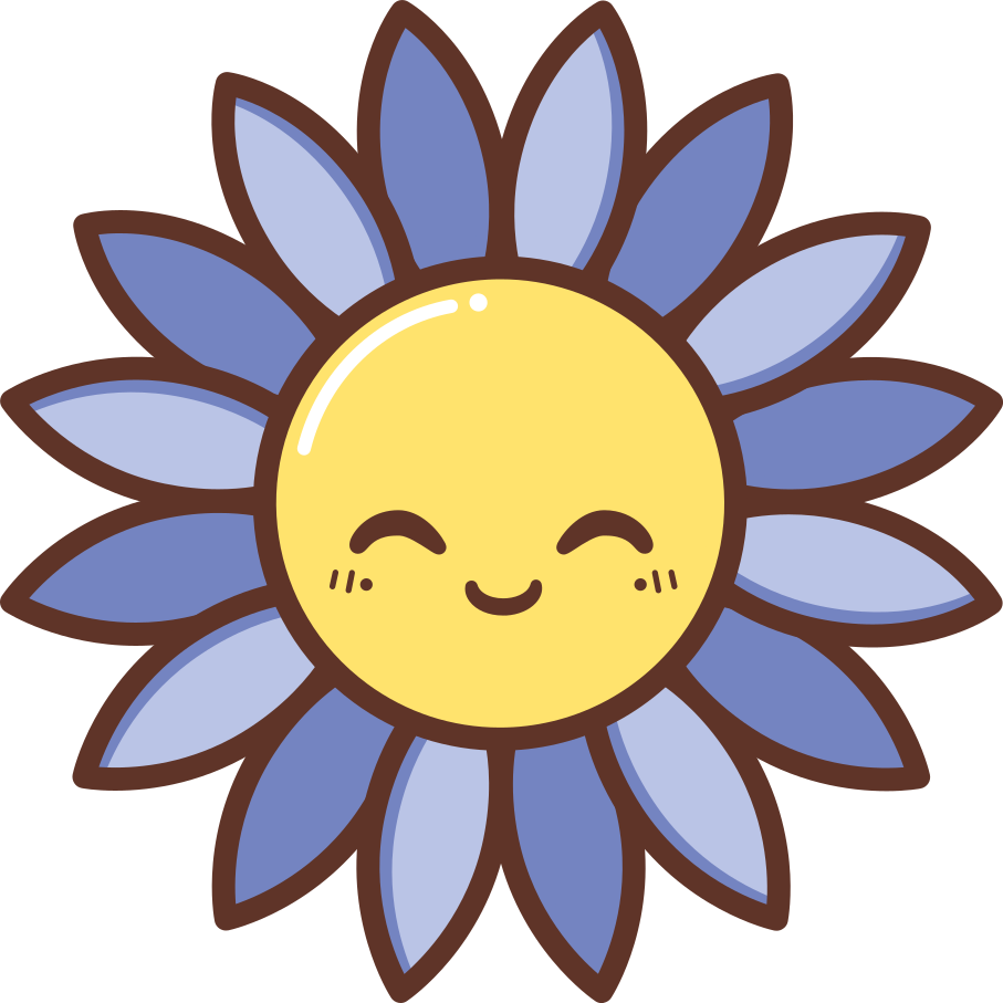 비닐 카펫 꽃과 식물 실루엣 행복한 보라색 꽃 - TenStickers