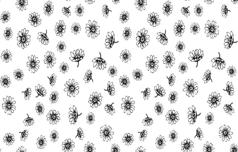 비닐 카펫 꽃과 식물 세트 윤곽 데이지 꽃 - TenStickers