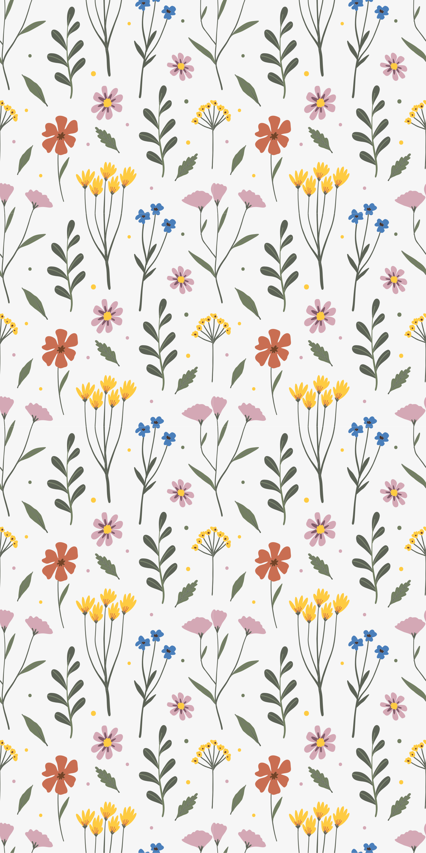 비닐 카펫 꽃과 식물 다채로운 꽃 패턴 - TenStickers