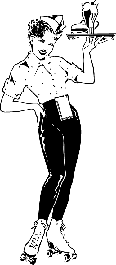 비닐 주방 카펫 빈티지 웨이트리스 - TenStickers