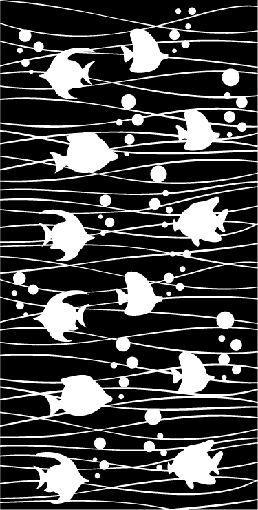 욕실용 비닐 카펫 물고기와 거품 - TenStickers