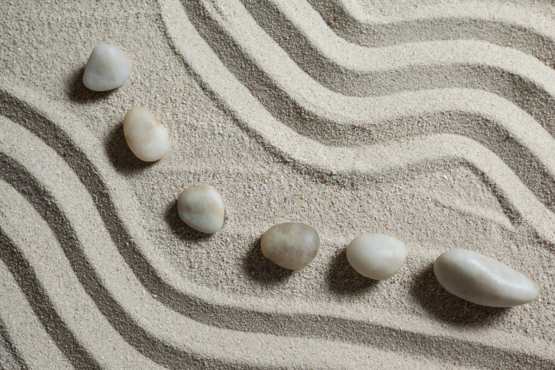 욕실용 비닐 카펫 샤워 부스 젠 패스 샌드 - TenStickers