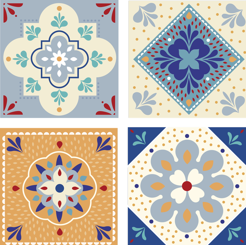 욕실용 비닐 카펫 다채로운 팔레트 - TenStickers