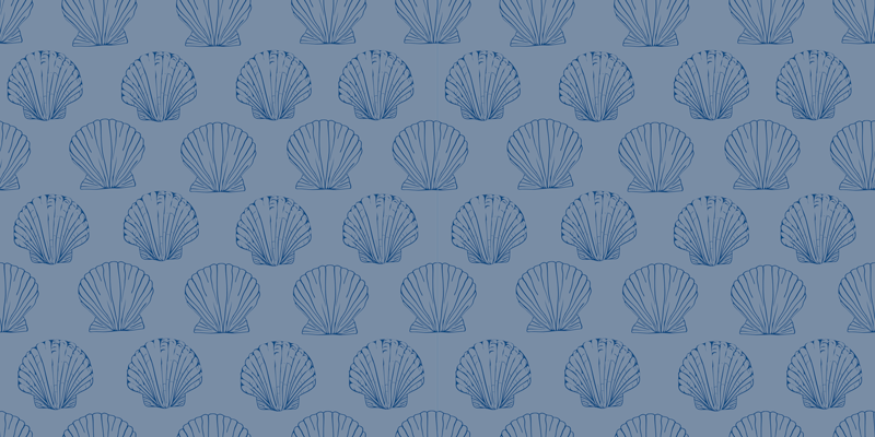 비닐 카펫 꽃과 식물 조개 패턴 모티프 - TenStickers