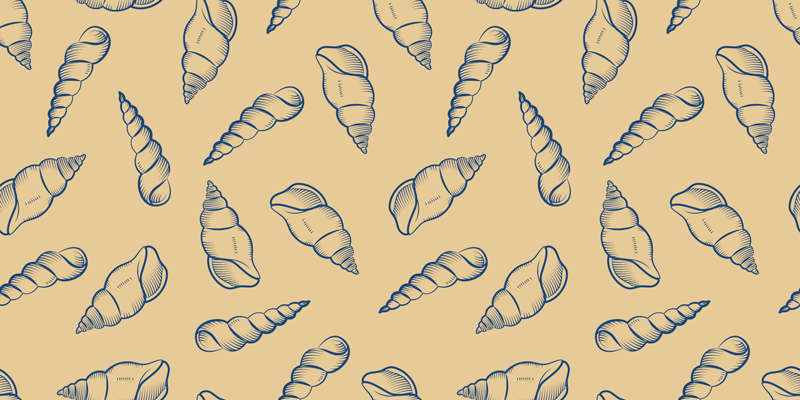 비닐 카펫 꽃과 식물 조개 무늬 구성 - TenStickers