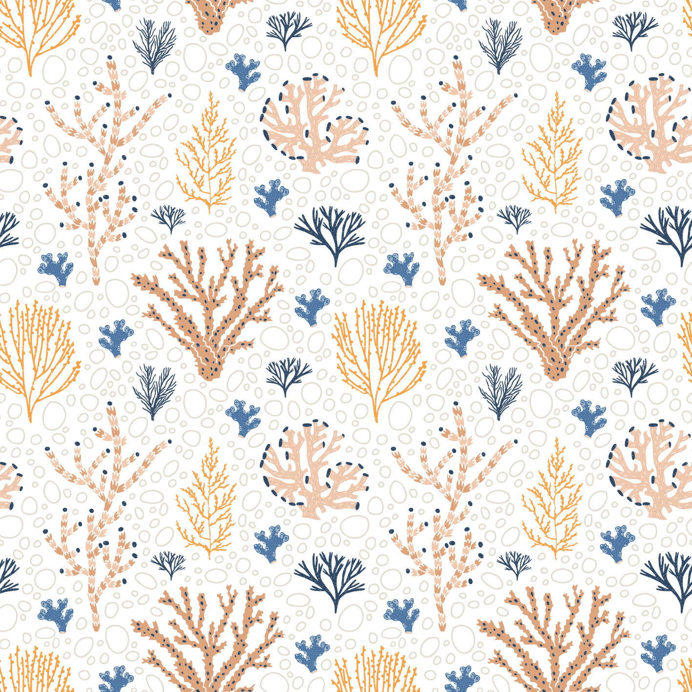 비닐 카펫 꽃과 식물 스타일리시 코랄 패턴 - TenStickers