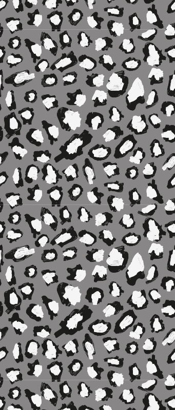 애니멀 프린트 비닐 카펫 회색과 흰색 표범 무늬 - TenStickers