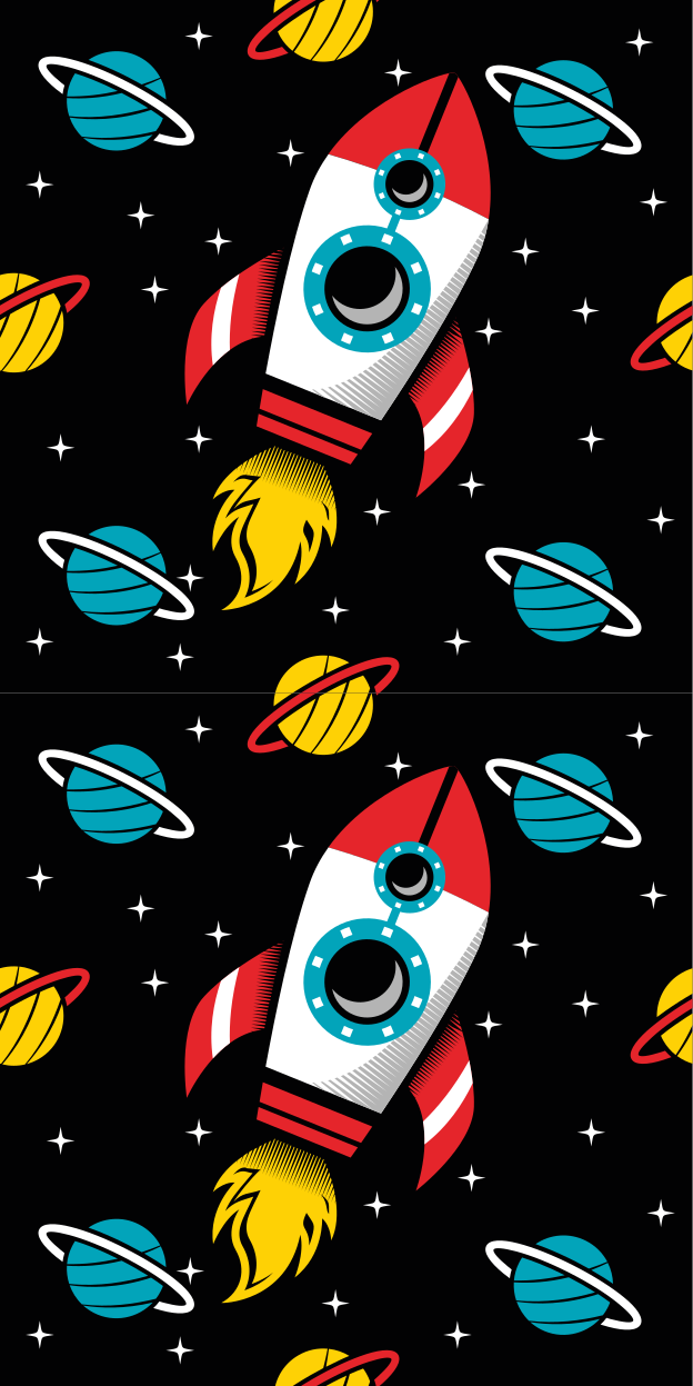 별이있는 비닐 카펫 무한한 우주로 나아가다 - TenStickers