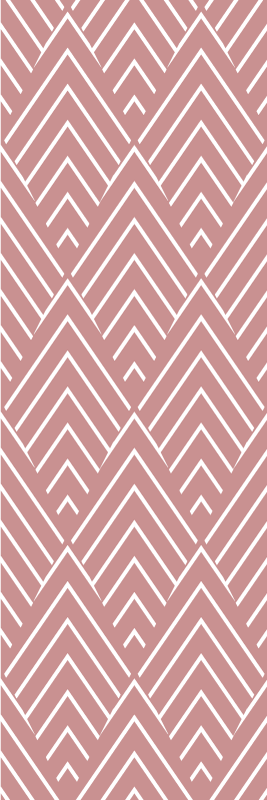 기하학적 효과 비닐 카펫 빨간 평행사변형과 육각형 흰색 배경 - TenStickers