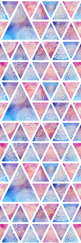 기하학적 효과 비닐 카펫 민속 꽃 삼각형 - TenStickers
