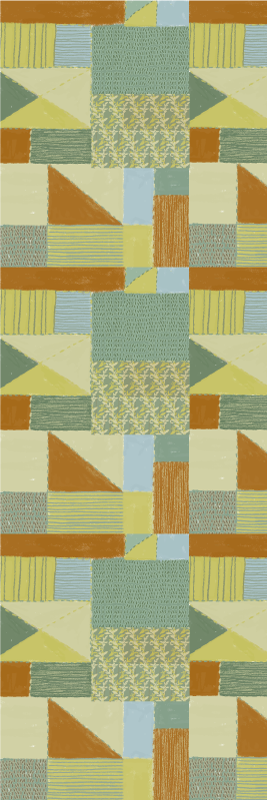 기하학적 효과 비닐 카펫 패치워크 다채로운 삼각형 기하학 디자인 - TenStickers