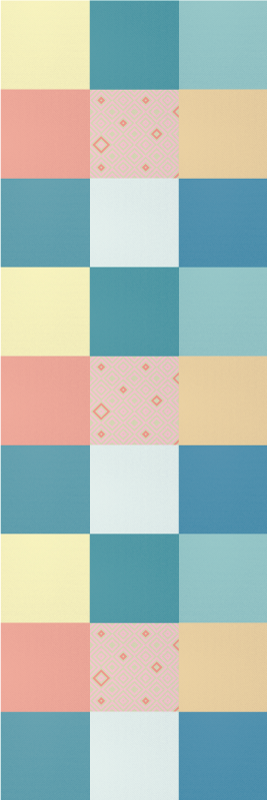 기하학적 효과 비닐 카펫 패치워크 다채로운 복고풍 패턴 - TenStickers