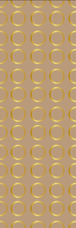 기하학적 효과 비닐 카펫 금색 원 패턴 - TenStickers