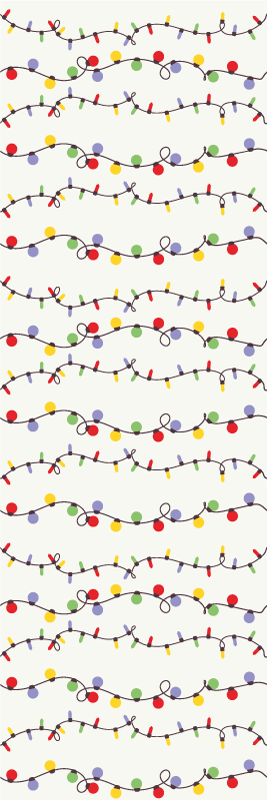 비닐 크리스마스 카펫 다채로운 크리스마스 조명 - TenStickers