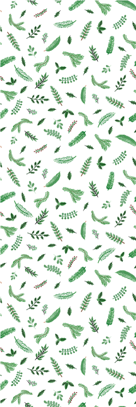 비닐 크리스마스 카펫 잎사귀 패턴 크리스마스 장식 - TenStickers