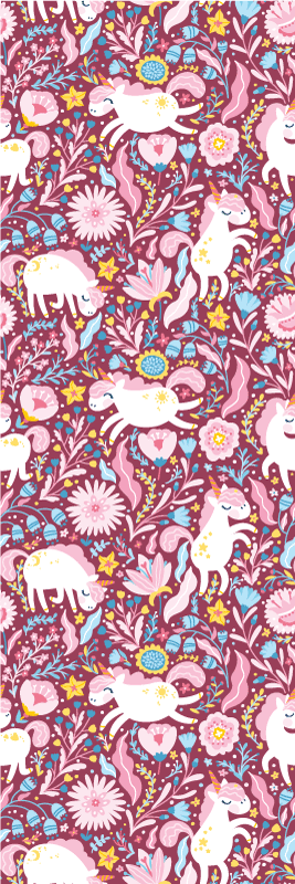 침실용 비닐 카펫 아름다운 유니콘 동물 패턴 디자인 - TenStickers