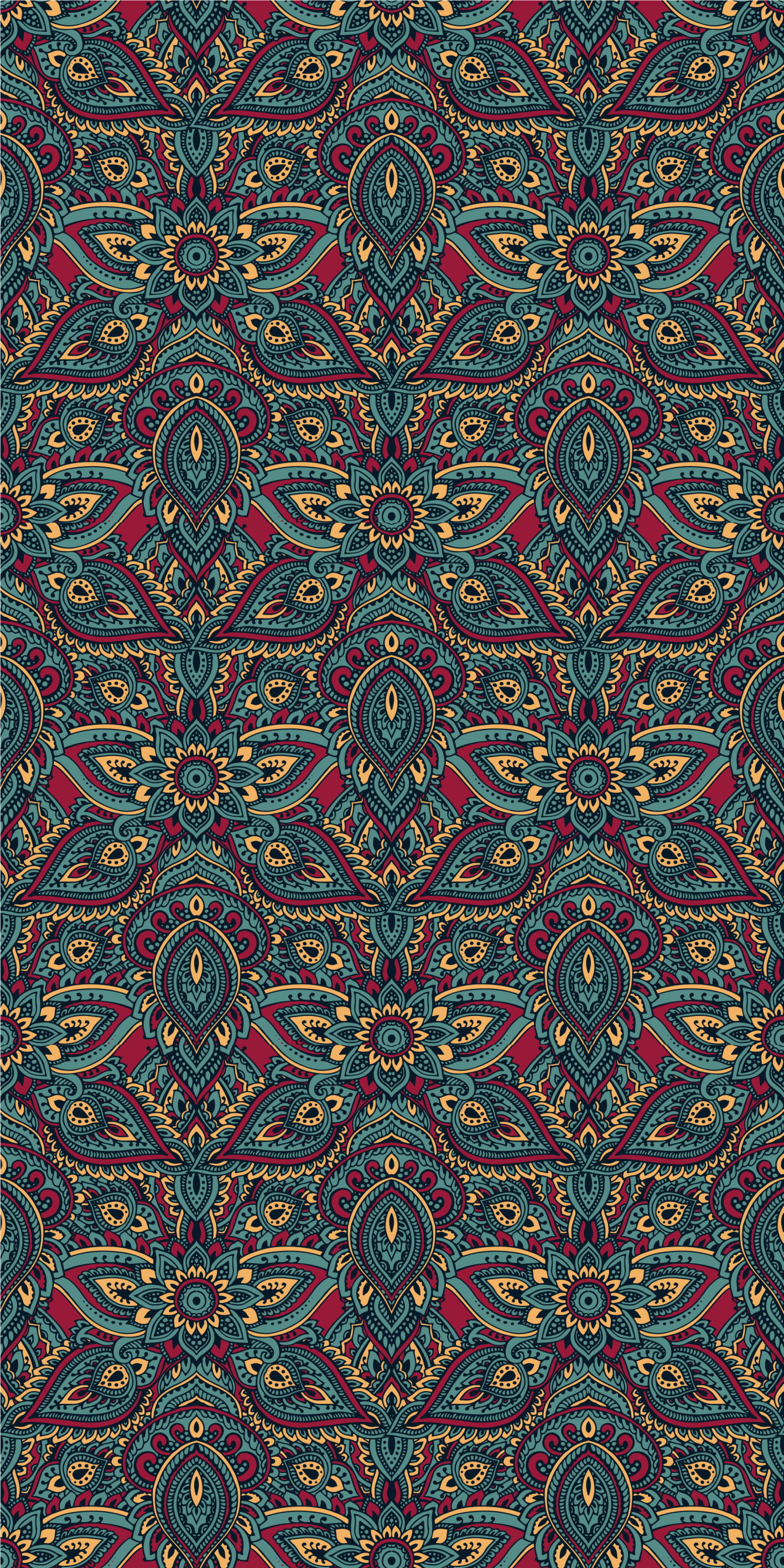 침실용 비닐 카펫 레드 인디언 패턴 - TenStickers