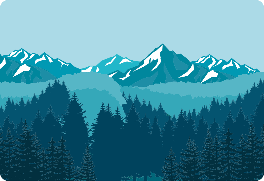 비닐 카펫 자연 전체 파란색과 녹색 풍경 - TenStickers