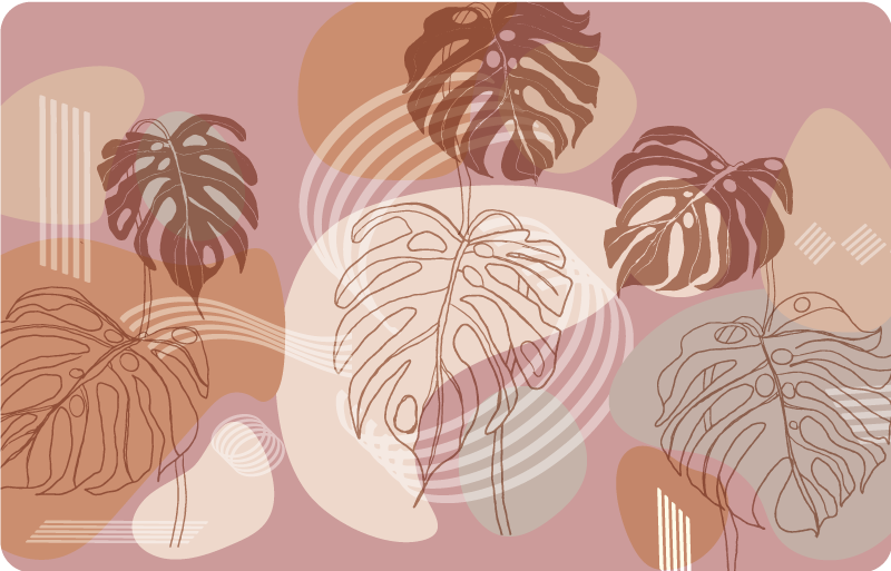 비닐 카펫 자연 잎 연속 스케치 - TenStickers