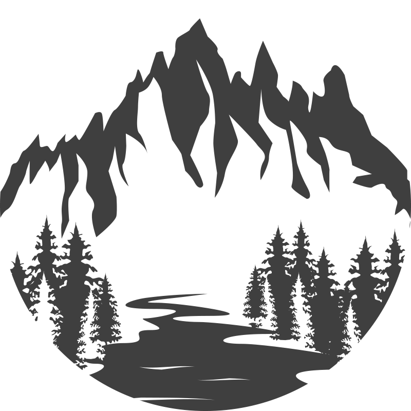 비닐 카펫 자연 산경치 실루엣 - TenStickers