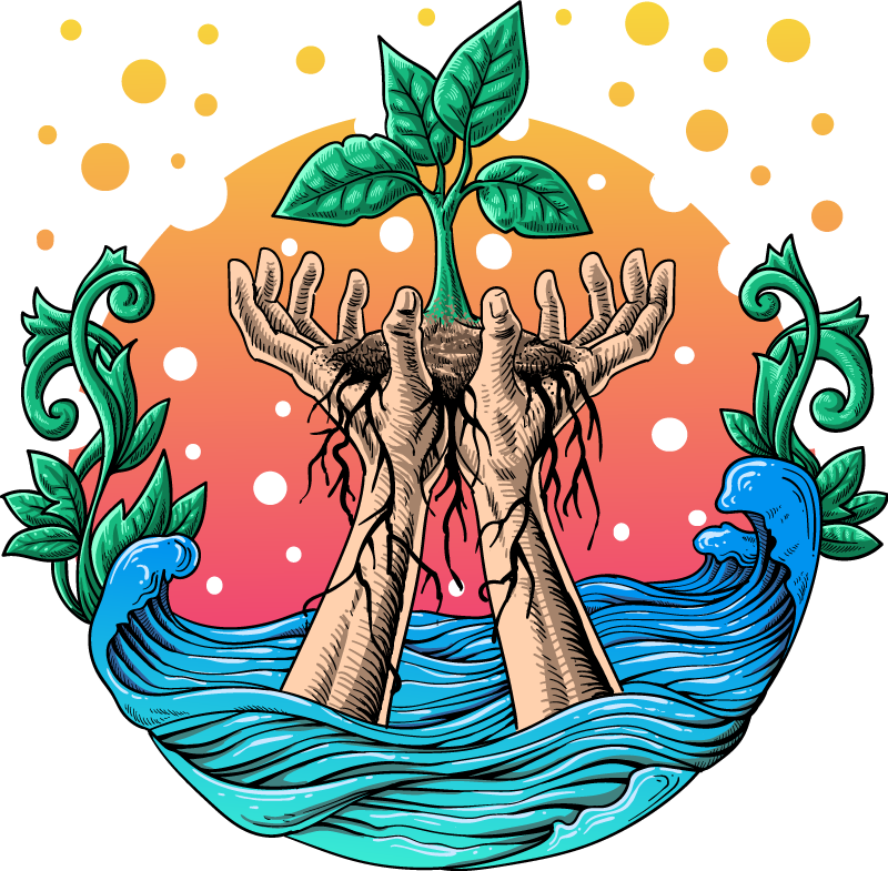 비닐 카펫 자연 손으로 기르는 자연 - TenStickers