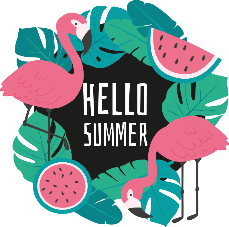 비닐 카펫 자연 열대 플라밍고 디자인 - TenStickers