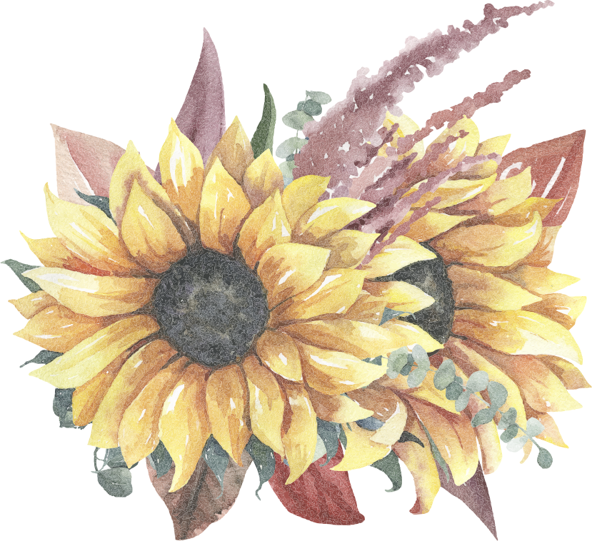 비닐 카펫 자연 해바라기 꽃다발 - TenStickers