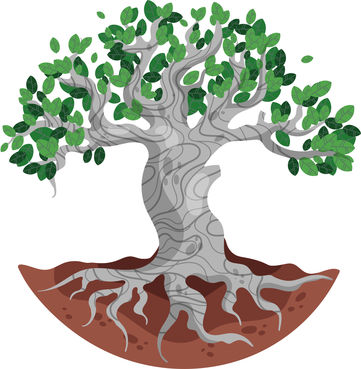 비닐 카펫 자연 스타일화된 나무 뿌리 - TenStickers