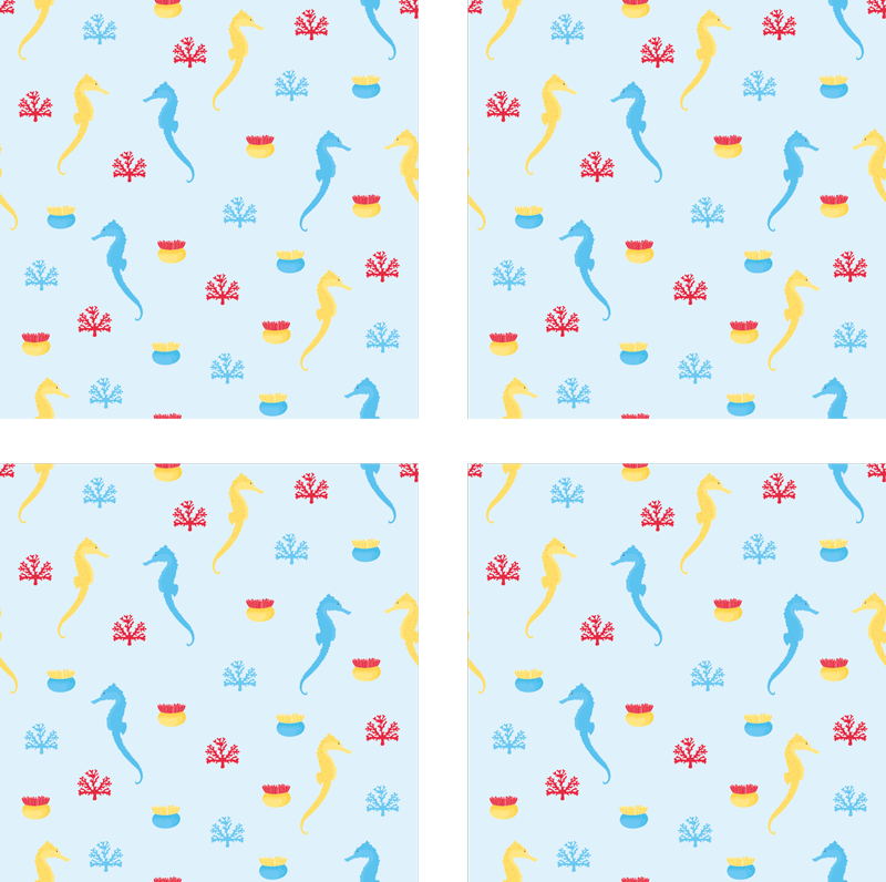 비닐 카펫 자연 해마 자연의 물보라 - TenStickers