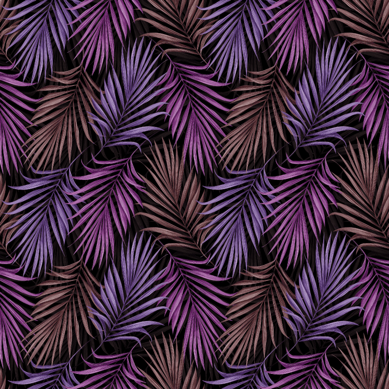 비닐 카펫 자연 보라색 잎 모티프 - TenStickers