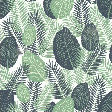 비닐 카펫 꽃과 식물 녹색 정글 잎사귀 - TenStickers