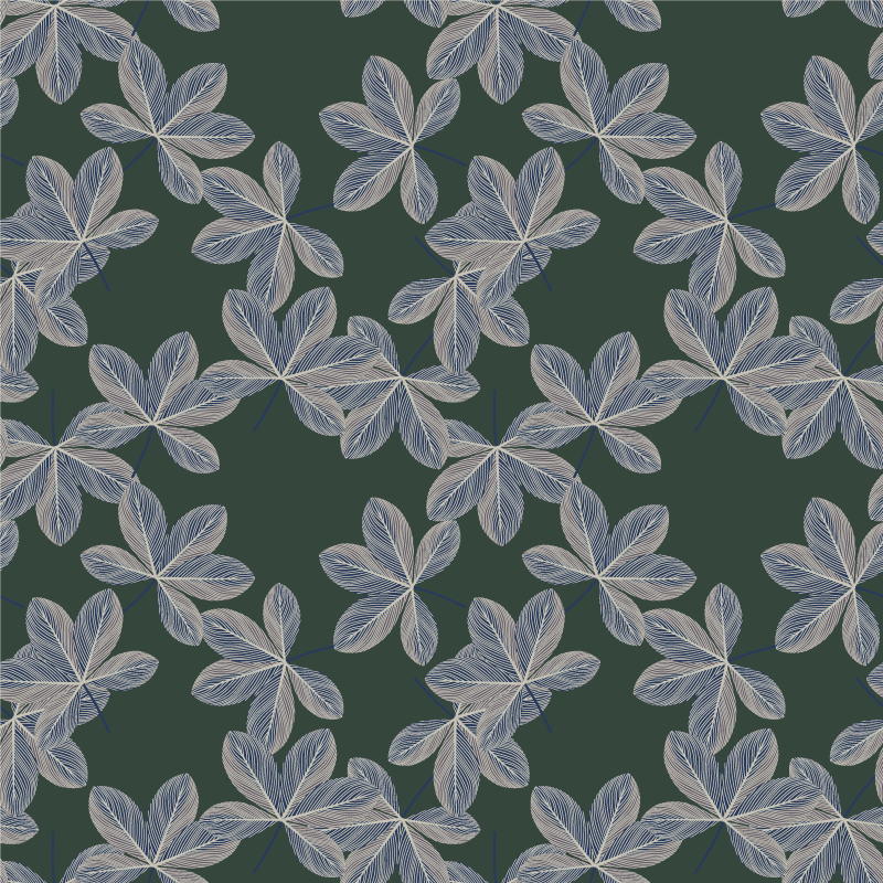 비닐 카펫 꽃과 식물 어두운 잎 디자인 - TenStickers