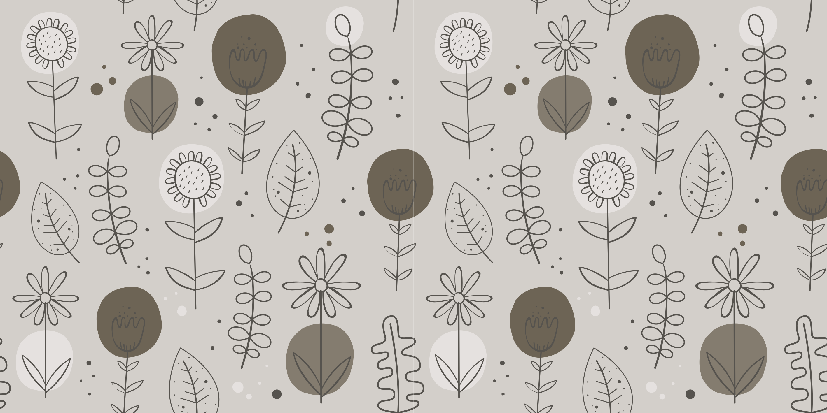 비닐 카펫 꽃과 식물 자연 색상 패턴 - TenStickers