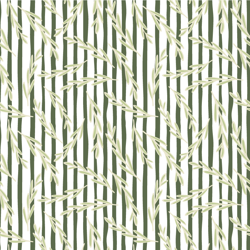 비닐 카펫 꽃과 식물 얇은 잎 패턴 - TenStickers