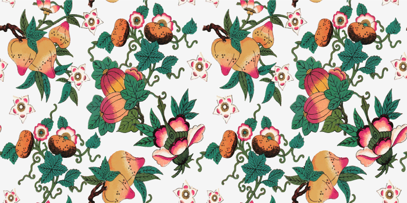 비닐 카펫 꽃과 식물 다채로운 여름 꽃무늬 - TenStickers