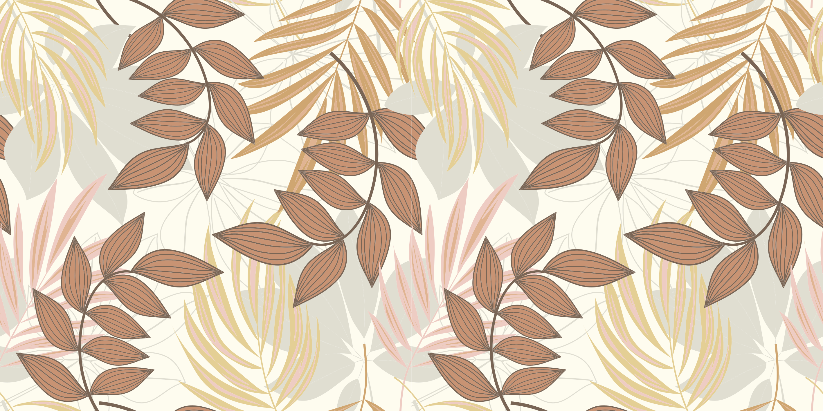 비닐 카펫 꽃과 식물 우아한 잎 영감 - TenStickers