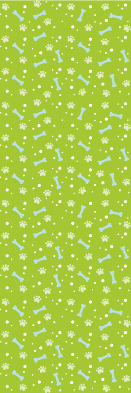 침실용 비닐 카펫 놀라운 파란색과 초록색 강아지 발자국 - TenStickers