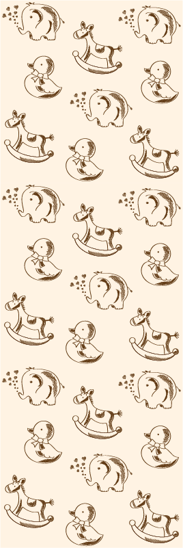 침실용 비닐 카펫 귀여운 디자인 코끼리 오리 말 - TenStickers