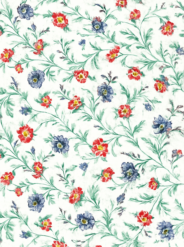 침실용 비닐 카펫 레트로 플라워 디자인 - TenStickers