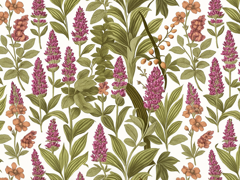 침실용 비닐 카펫 화려한 식물 패턴 - TenStickers